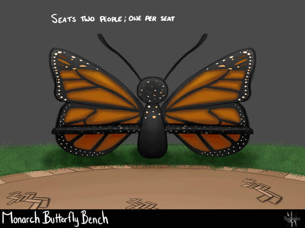 Monarch Butterfly Bench