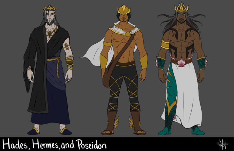 Hades, Hermes, and Poseidon